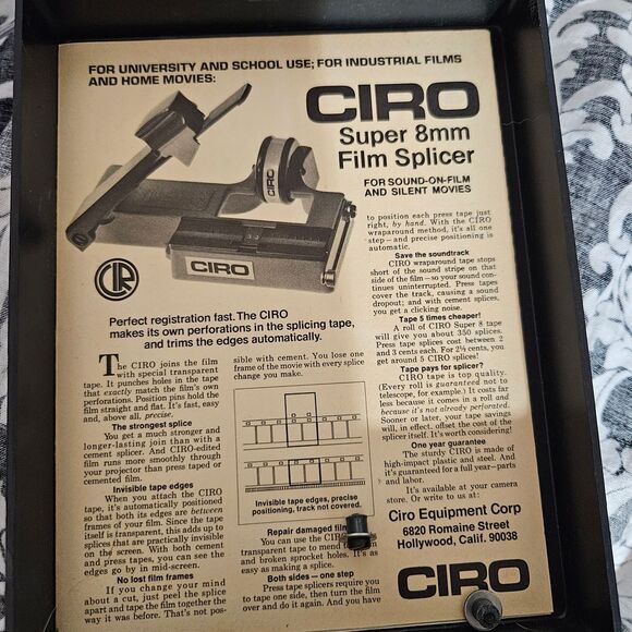 Vintage‎ CIRO Super 8mm Film Splicer - Professional Movie Editing Equipment - - Picture 1 of 4